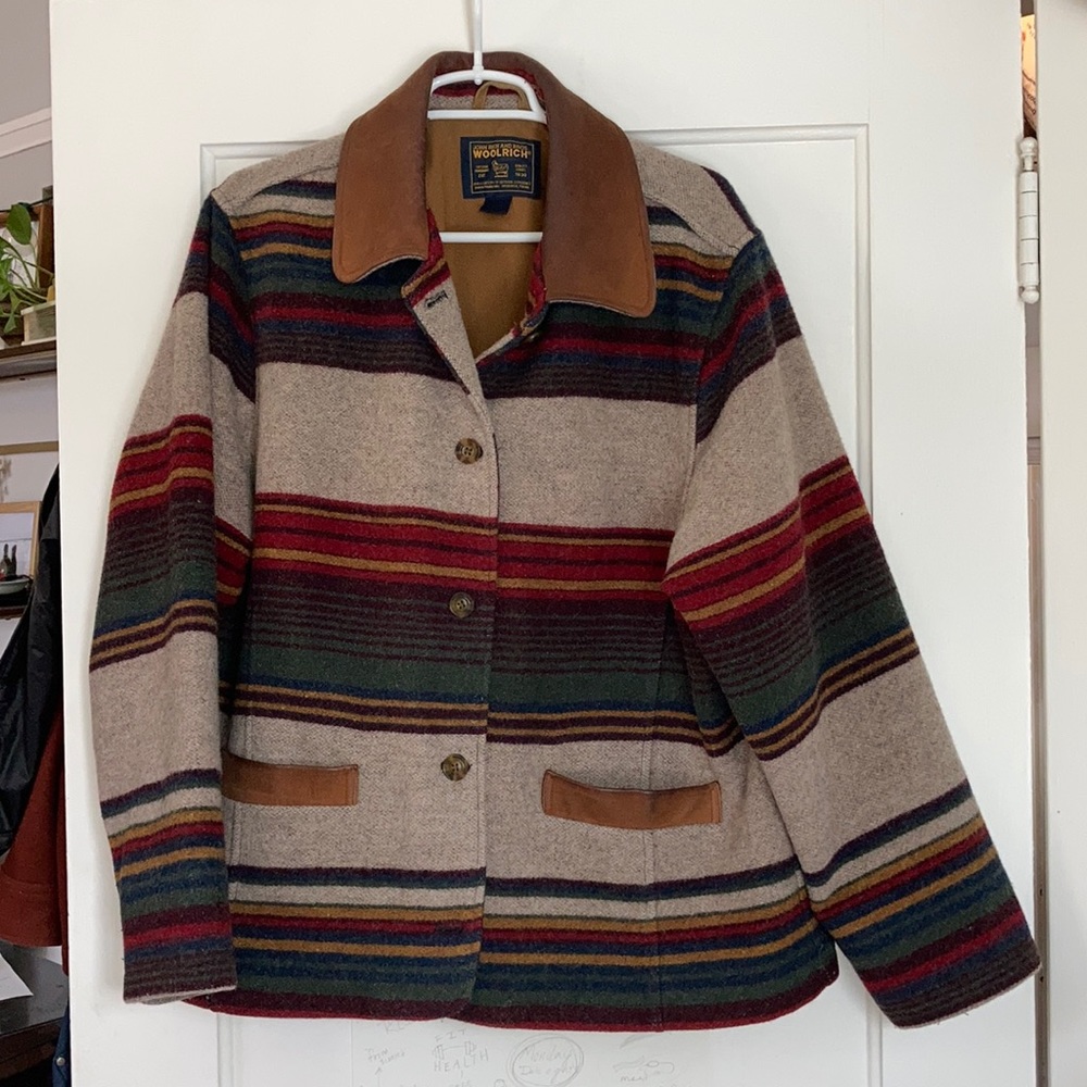 Amazing striped Woolrich wool coat